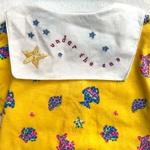 Vintage Under the Sea Fish Baby Bubble Romper 1pc Yellow 6-9M NWT Simply Basic